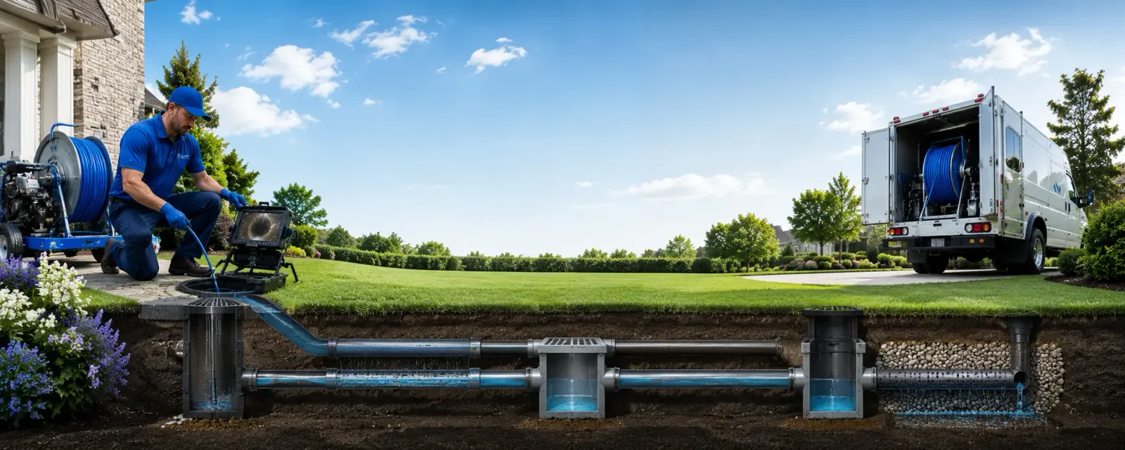 Outdoor drain cleaning information for Sun, LA